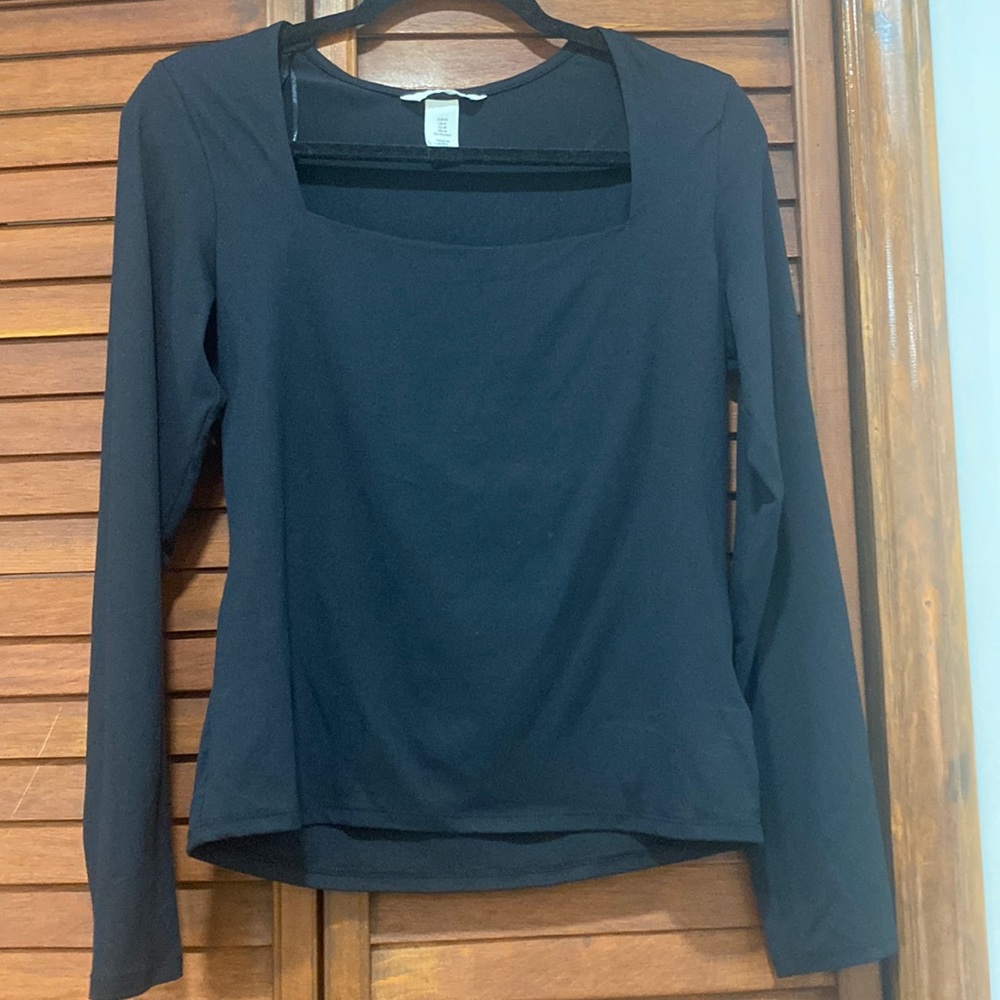 black h&m square neck